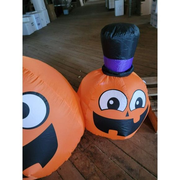 Inflatable jack-o'-lantern pumpkin Halloween lawn decor light up - Picture 4 of 7